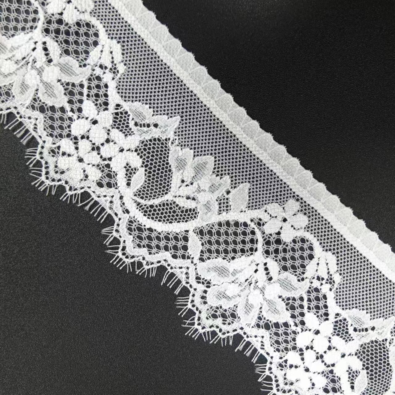 High Stretch White Elastic Spandex Fabric Soft Lace Material for Weddings Trim Voile Nylon Underwear Roll Knitted