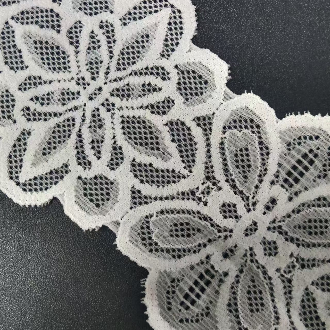 7 cm Delicate Soft Nylon Spandex Elastic Lace Trim Voile White Flower Stretch Lace Trimming Bra Lingerie Clothing Accessories