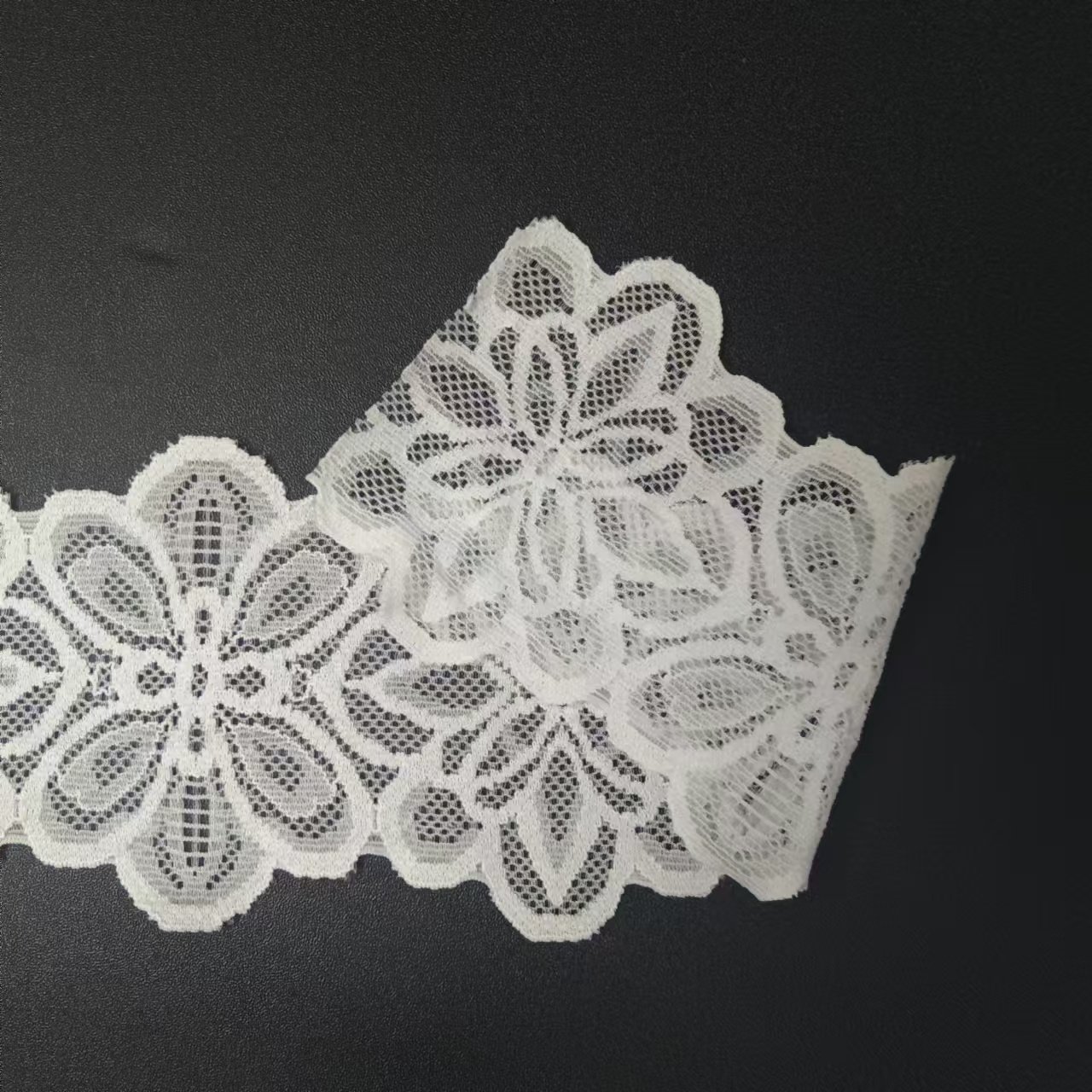 7 cm Delicate Soft Nylon Spandex Elastic Lace Trim Voile White Flower Stretch Lace Trimming Bra Lingerie Clothing Accessories