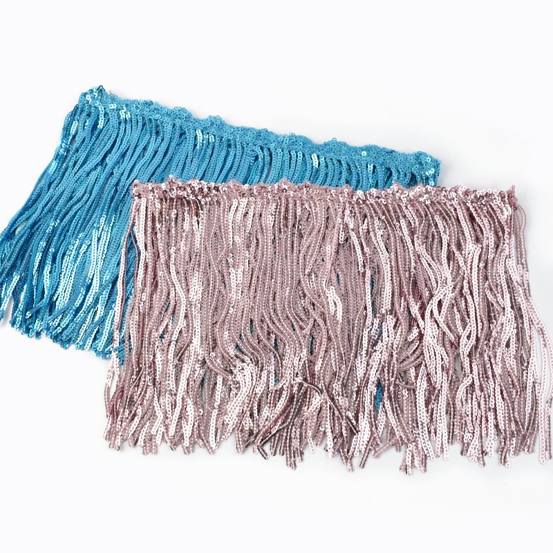Meetee RC427 17cm Sequin DIY Lace Garment Accessories Fringe Trim Fabric Latin Dance Skirt Decoration Ribbon Tassel Lace