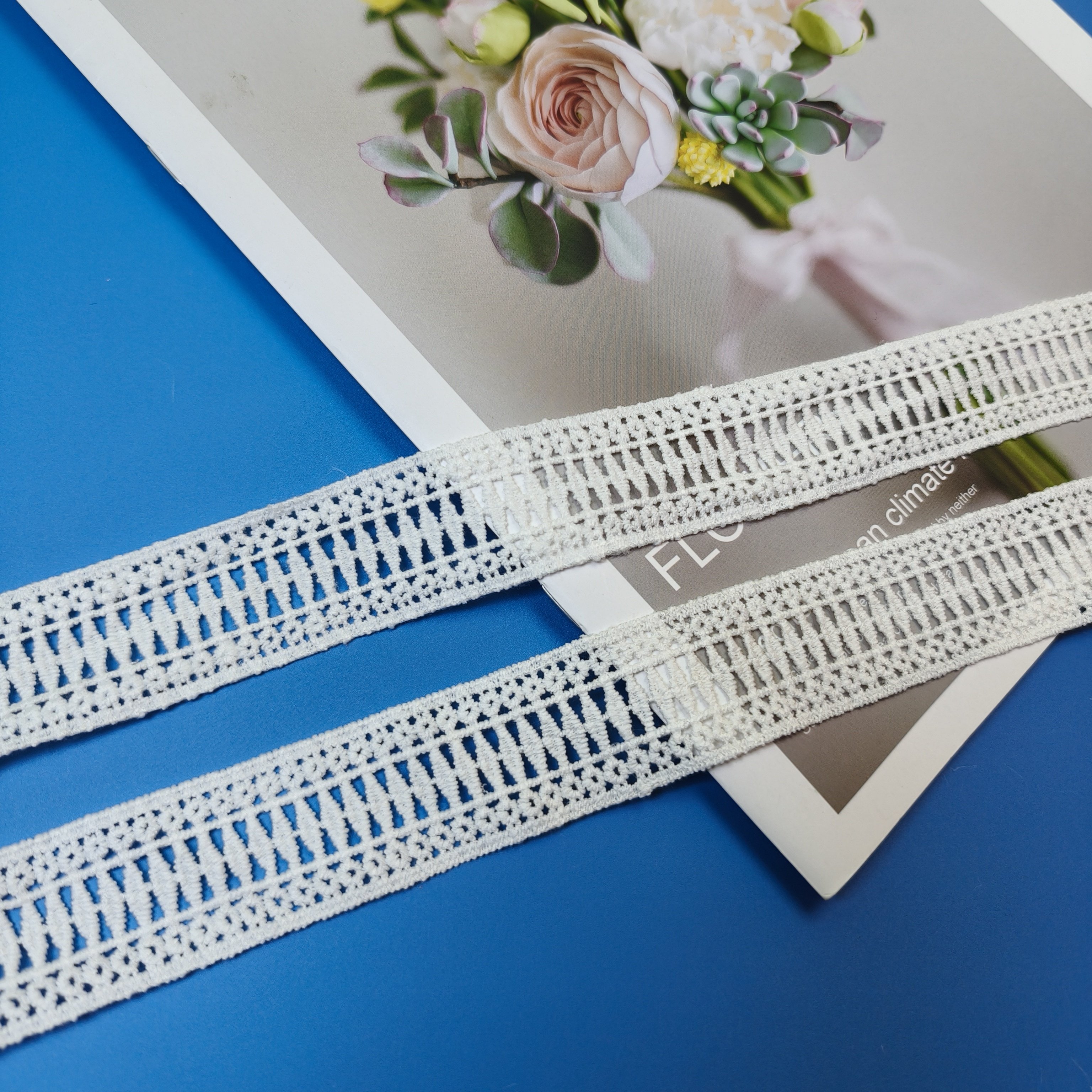 Hot Sale French Flower Trim Border Trimming Water Soluble Lace Trim