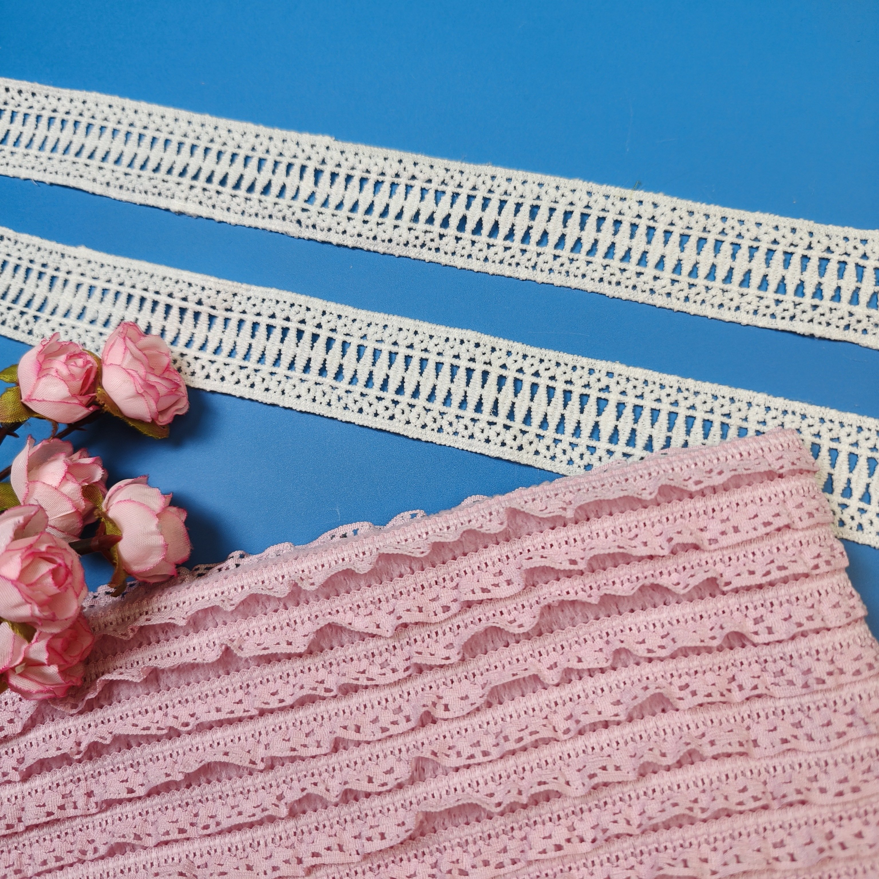Hot Sale French Flower Trim Border Trimming Water Soluble Lace Trim