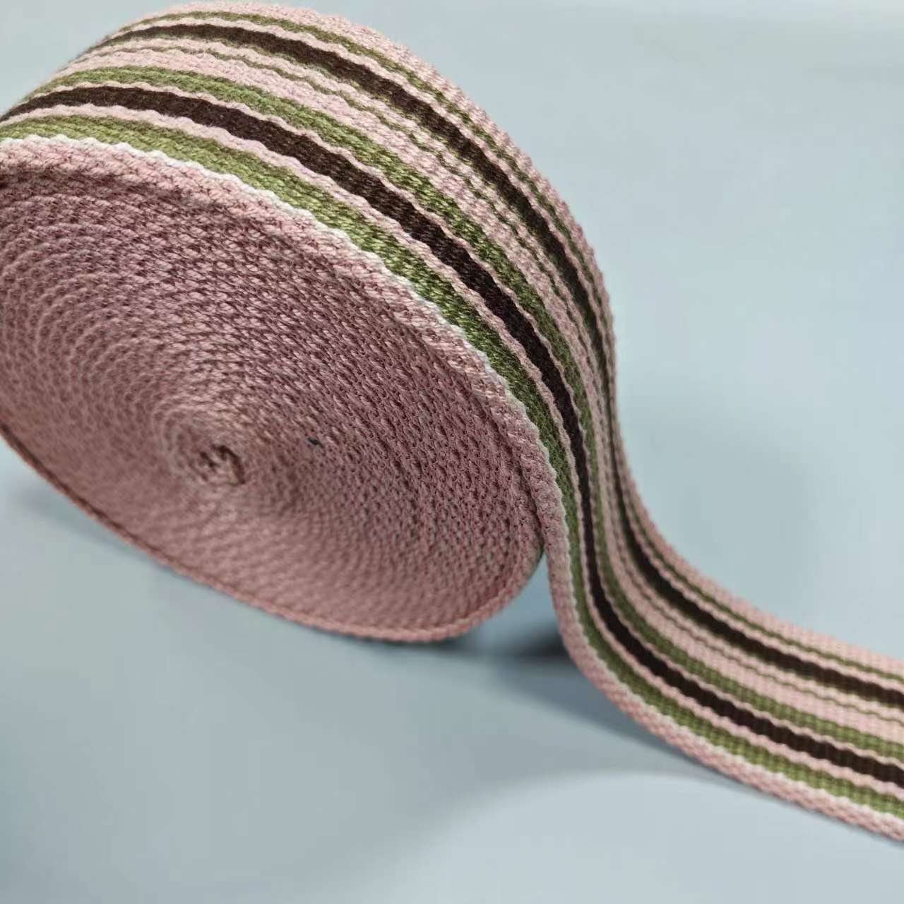 Custom 25mm Beige Double Face Satin Ribbon 100% Cotton Woven Trim for Gift Wrap Solid Style with Stone Logo