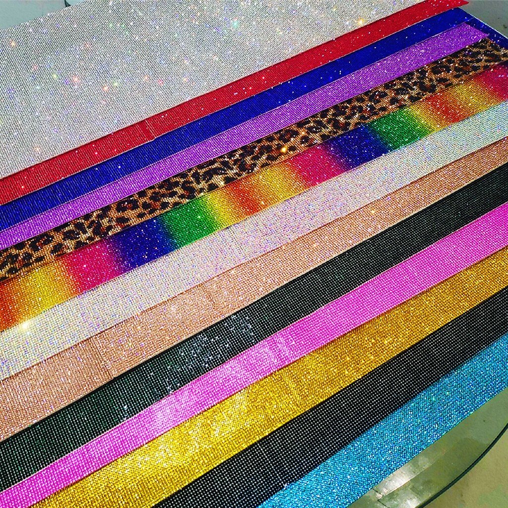 Bling Bling 24*40cm Crystal Rhinestone Sticker Trim Strass Diamond Crystal Rhinestone Sheet For DIY Crafts Decoration