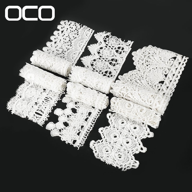 Wholesale popular french lace white lace trim flower Guipure Embroidery lace for wedding dresses