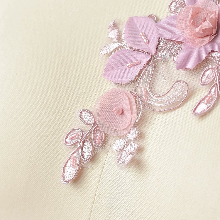 3D flower piece handmade lacet trim for wedding dress children's dress decora