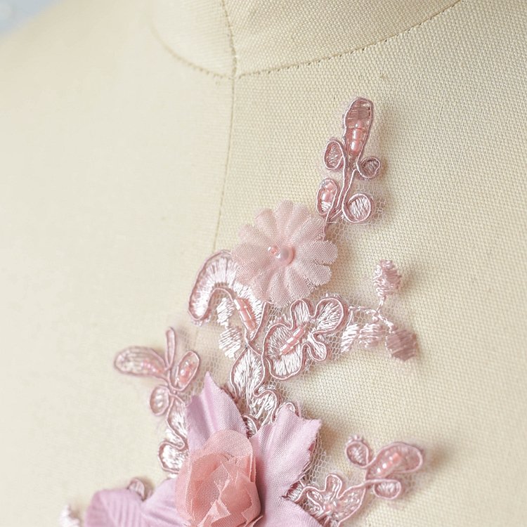 3D flower piece handmade lacet trim for wedding dress children's dress decora