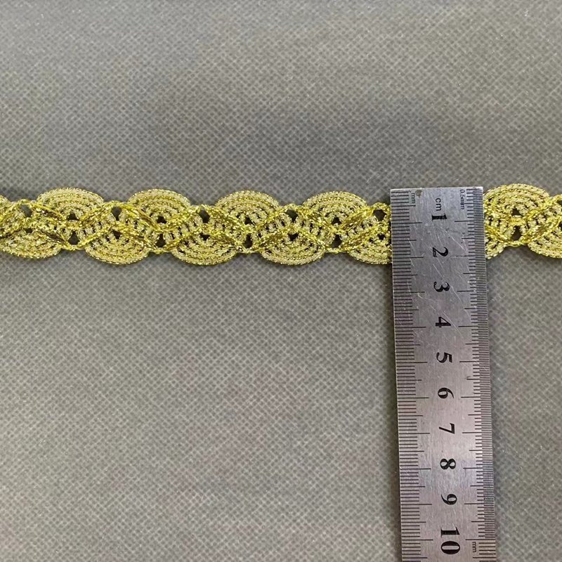 ZSY golden lace sequin lace handmade material accessories wholesale Circle Lace Woven Trim