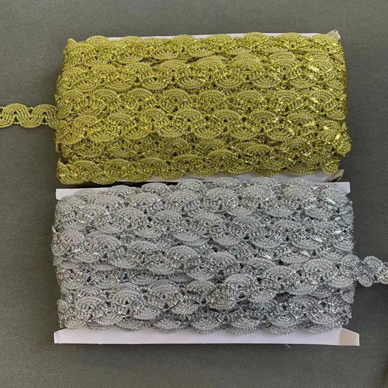 ZSY golden lace sequin lace handmade material accessories wholesale Circle Lace Woven Trim