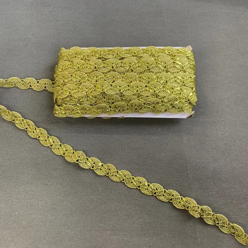 ZSY golden lace sequin lace handmade material accessories wholesale Circle Lace Woven Trim
