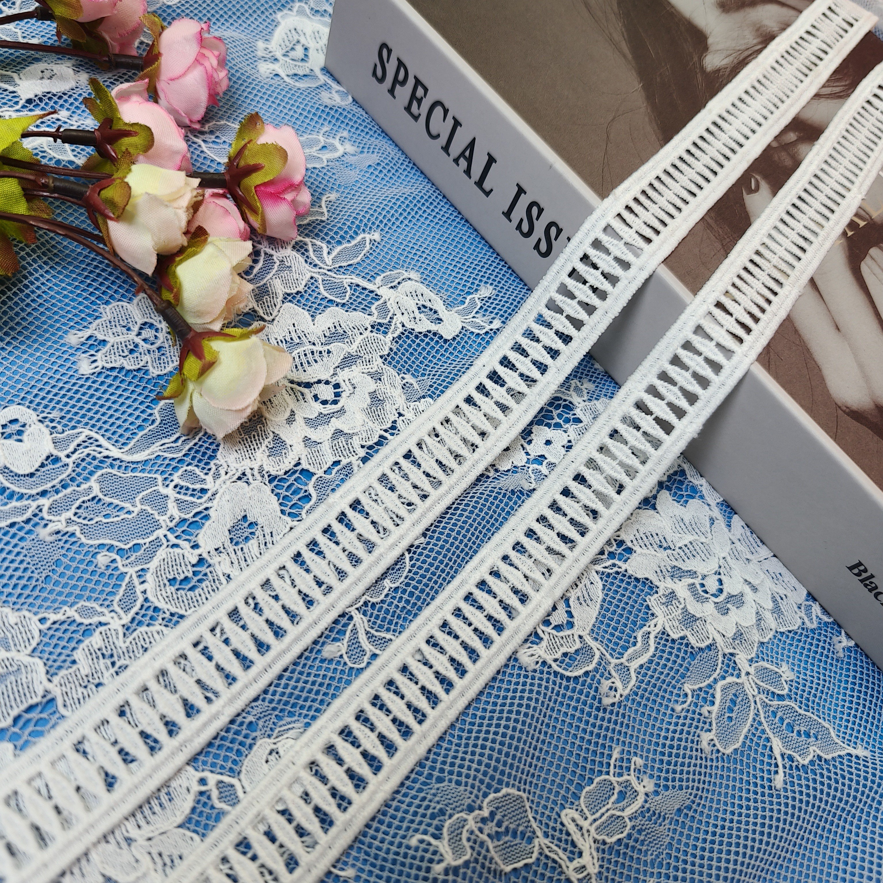 Hot Sale French Flower Trim Border Trimming Water Soluble Lace Trim