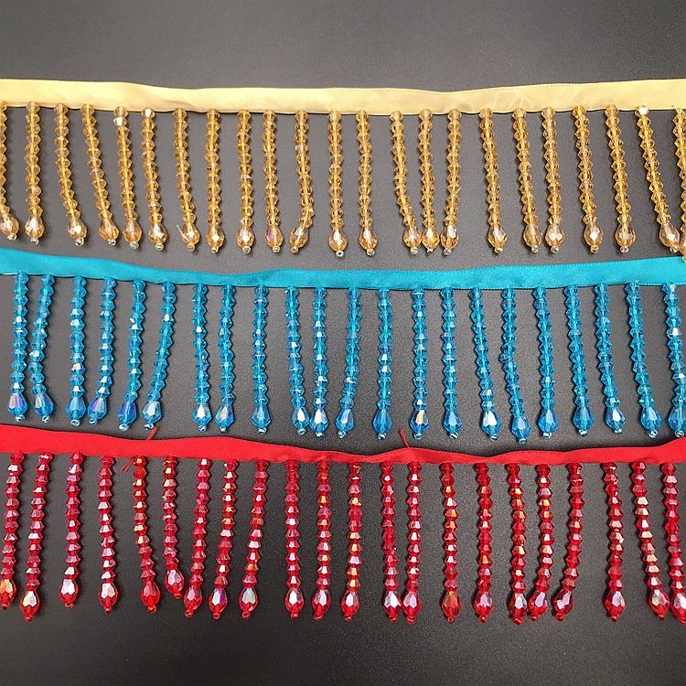 Stock Curtain tassel fringe Luxury Beaded Fringe trimming Accessory