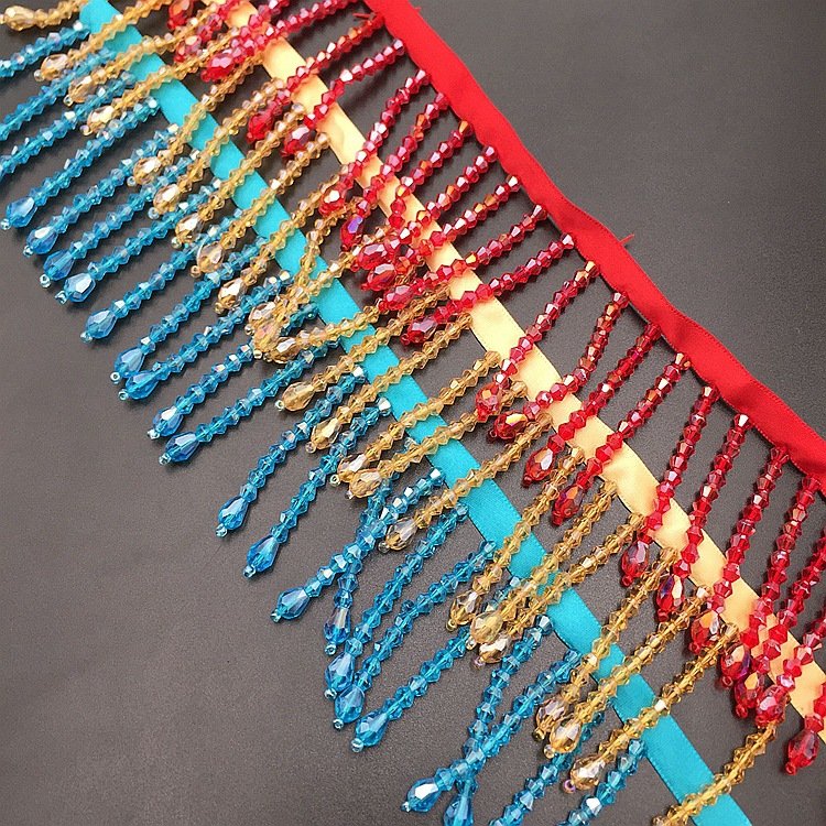 Stock Curtain tassel fringe Luxury Beaded Fringe trimming Accessory