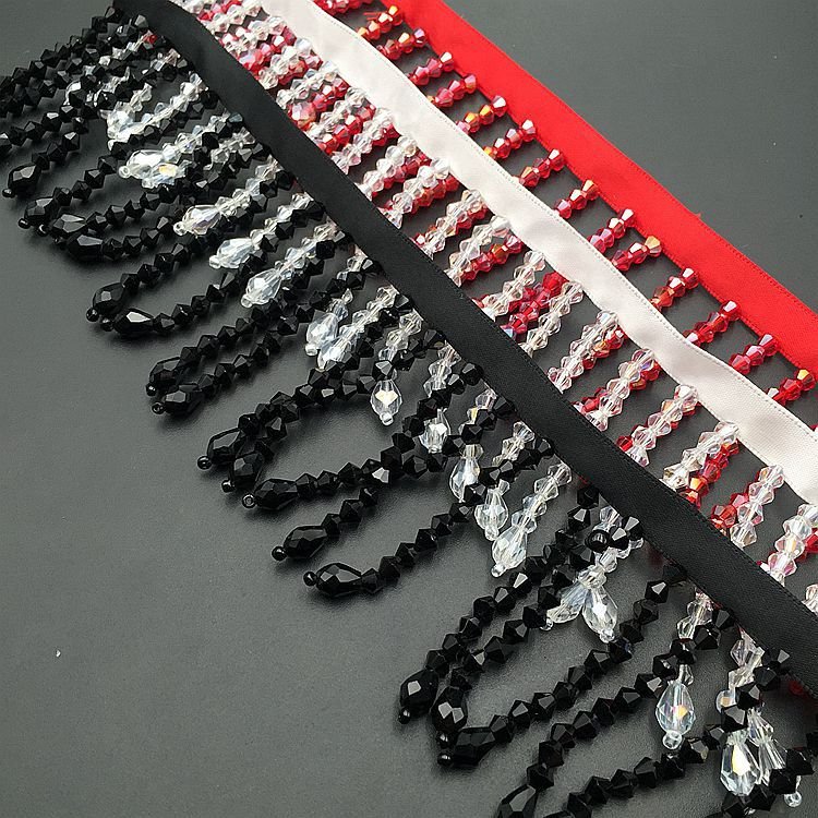 Stock Curtain tassel fringe Luxury Beaded Fringe trimming Accessory