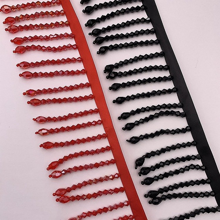 Stock Curtain tassel fringe Luxury Beaded Fringe trimming Accessory