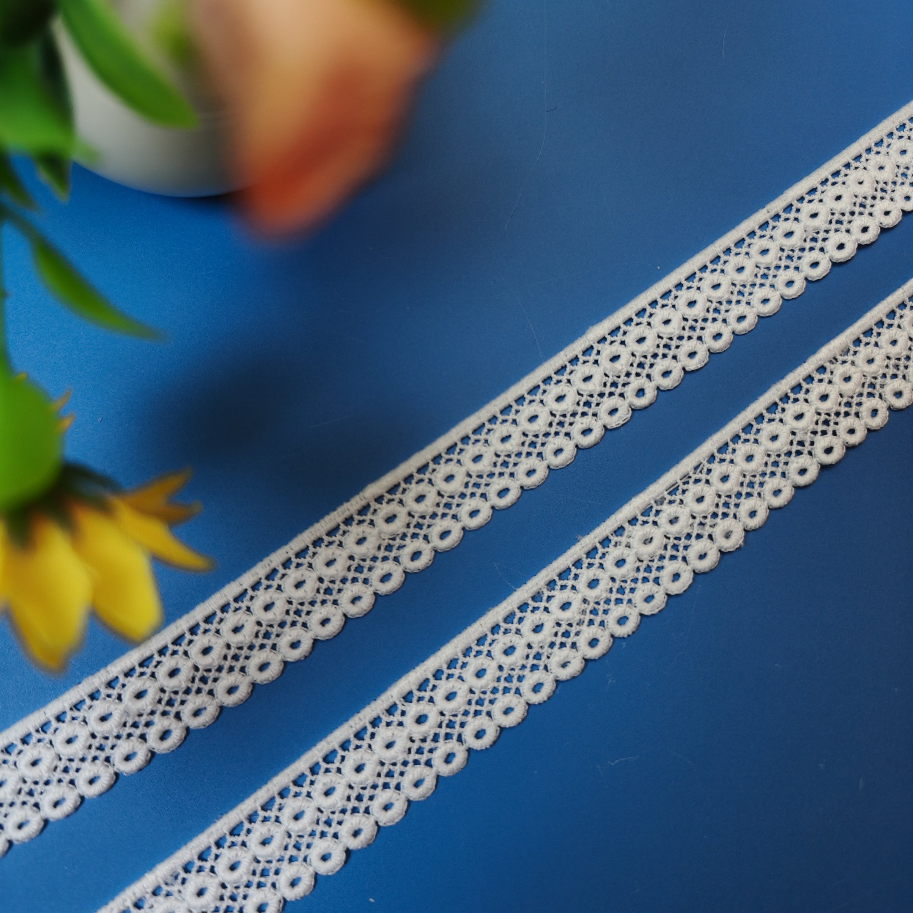 Hot Sale French Flower Trim Border Trimming Water Soluble Lace Trim