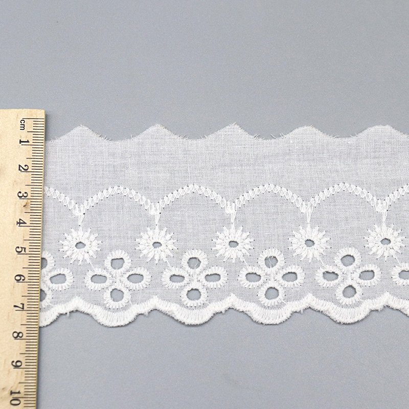 manufacturer wholesale eyelets 100% cotton lace trim lace border trim for dress