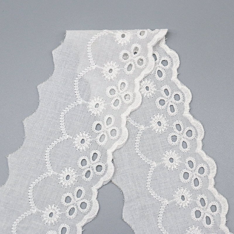 manufacturer wholesale eyelets 100% cotton lace trim lace border trim for dress