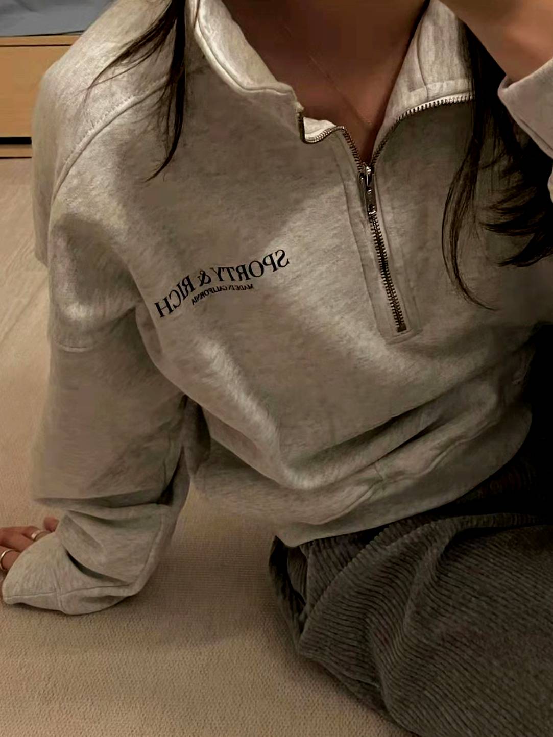 Heavy fleece Polo sweater Europe and the United States