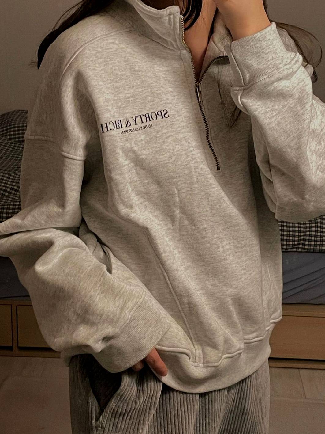 Heavy fleece Polo sweater Europe and the United States