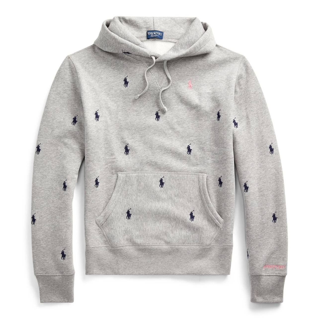 RL new authentic men's 20 PINK PONY limited edition full logo embroidered fleece hooded sweater jacket