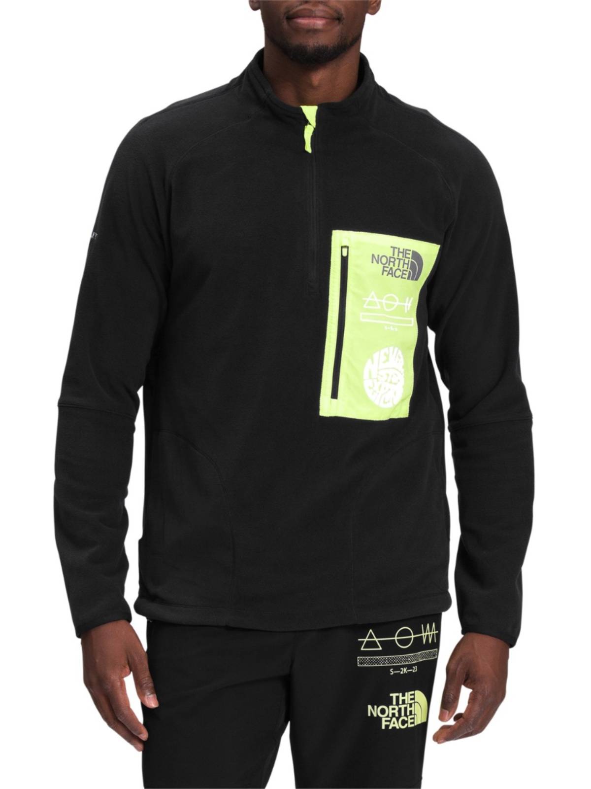 The North Face north men's semi -zipper collar collar pellets warm Polartec fabric