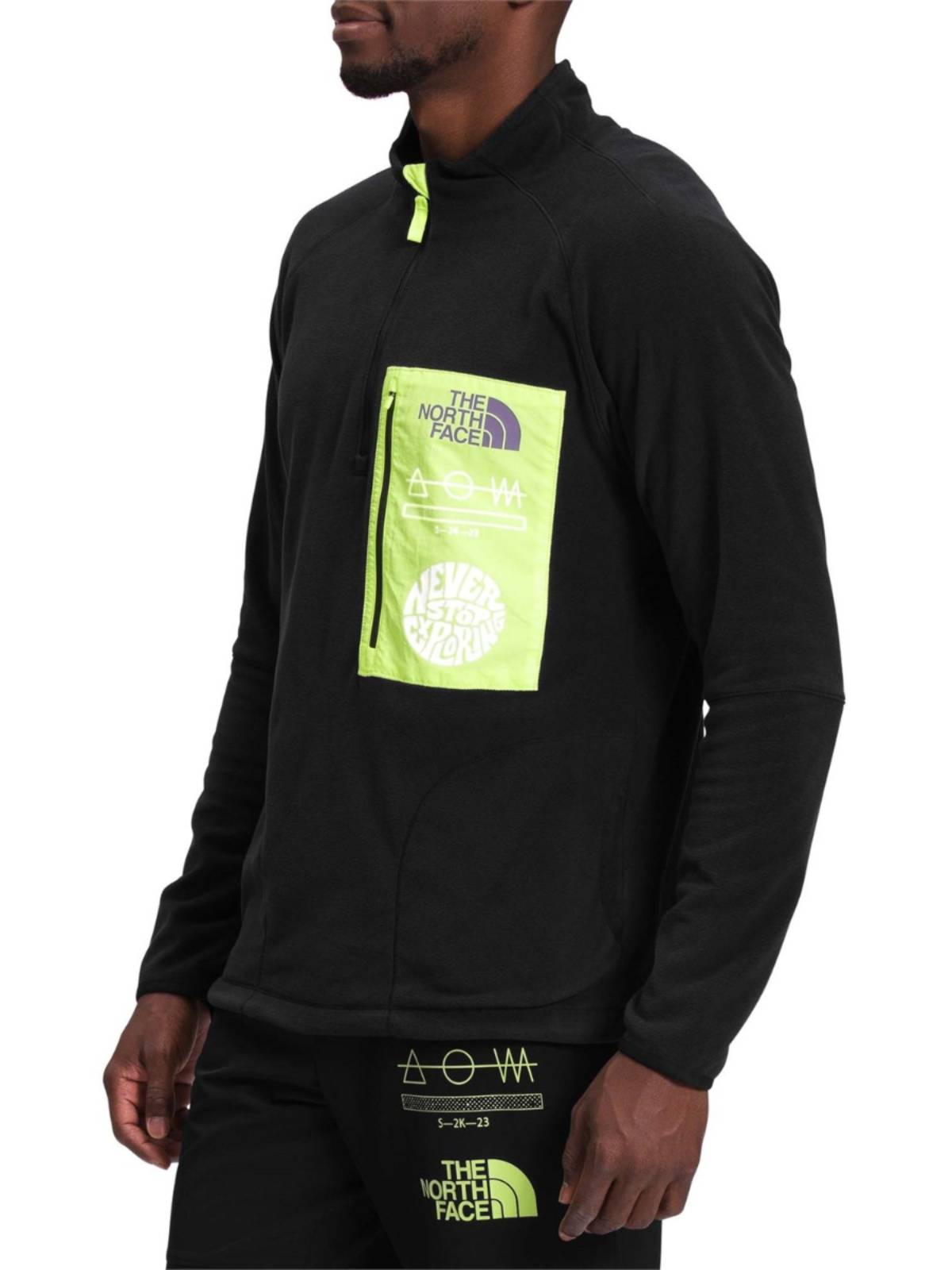 The North Face north men's semi -zipper collar collar pellets warm Polartec fabric