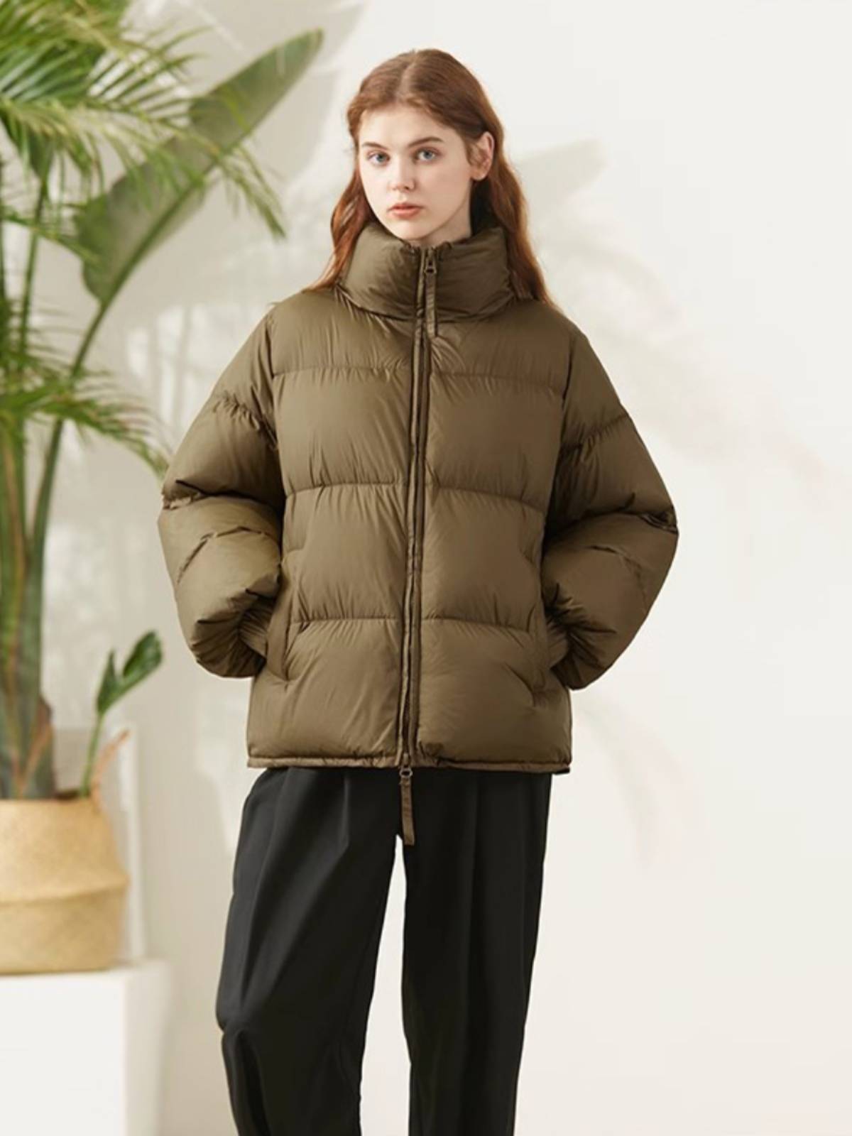 Thick cloud blossom down jacket showed thin bread clothes short coat