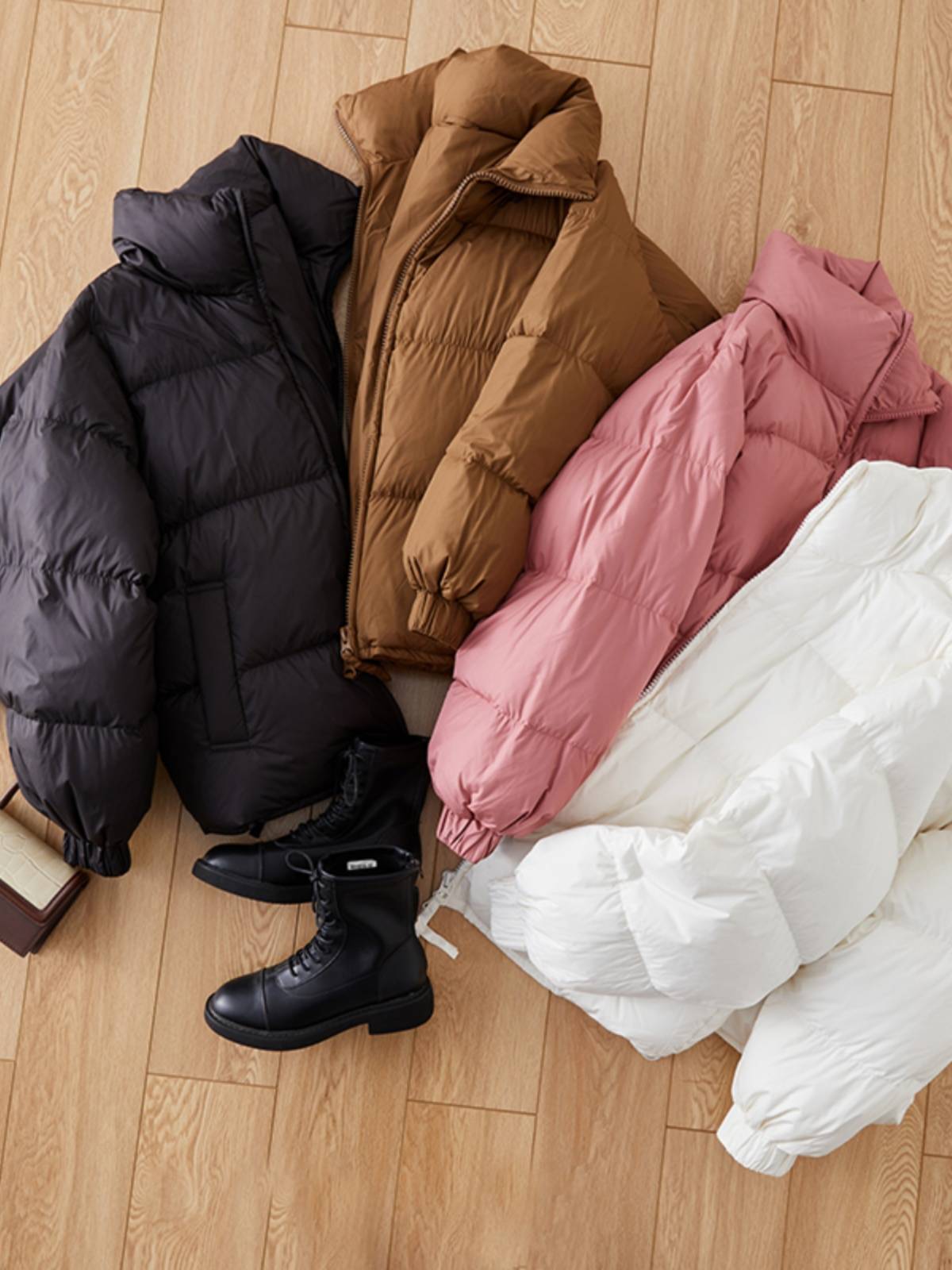 Thick cloud blossom down jacket showed thin bread clothes short coat