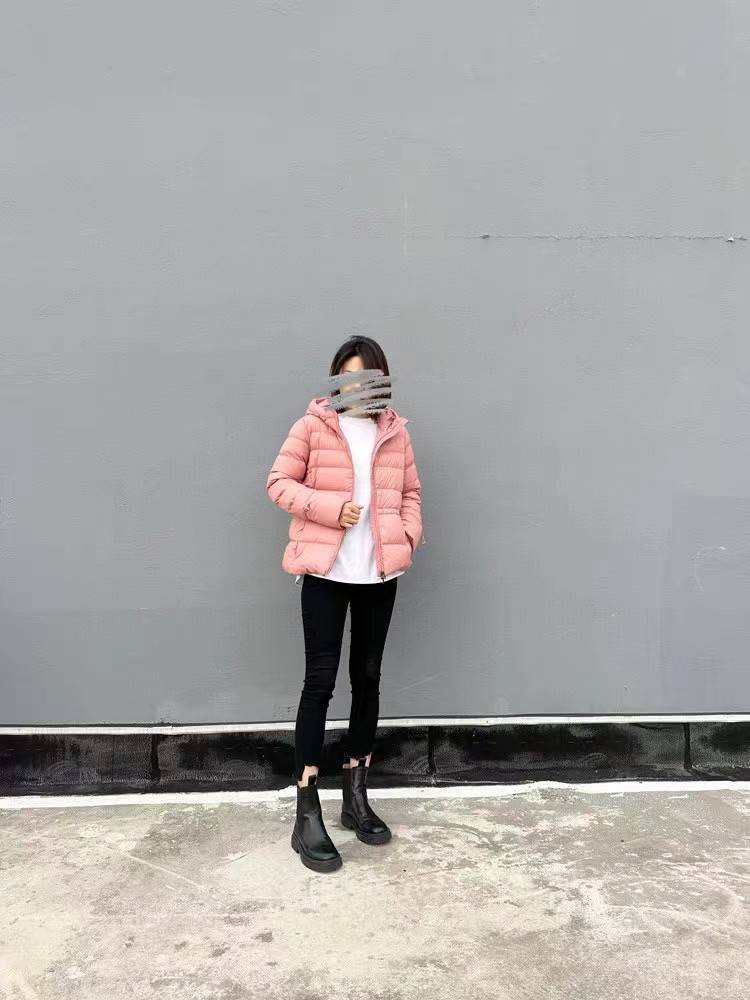 Coding 101003 Welfare Law AI high goose velvet anti -pouring water and warm soft drawing rope hooded down jacket short jacket