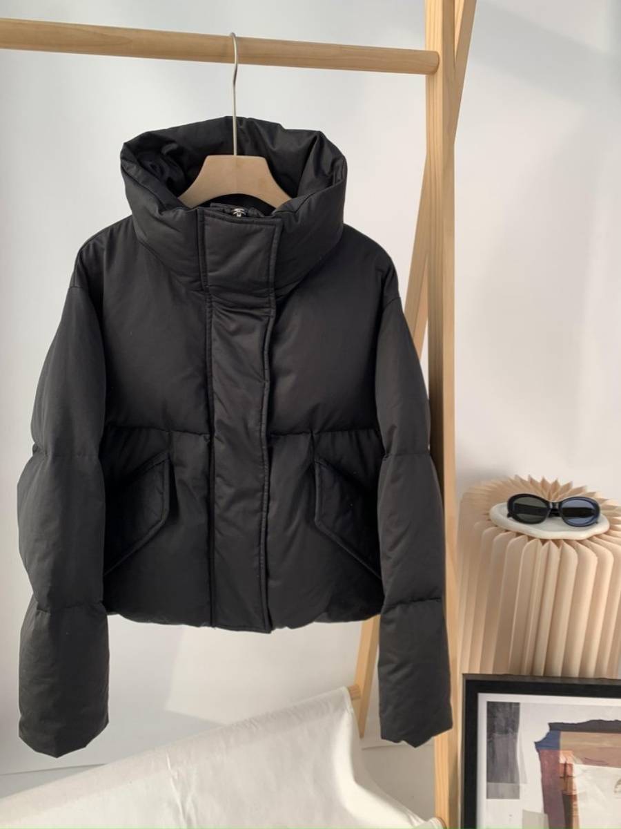 French minimalist design 90 duck down short down jacket
