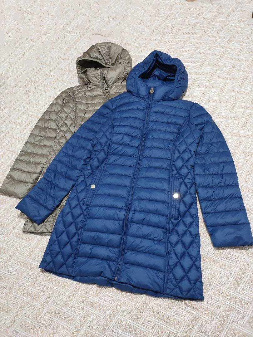 Chun Yuanmei M series edge can remove the cap and press the waist, the waist, the slimming, thin medium long down jacket