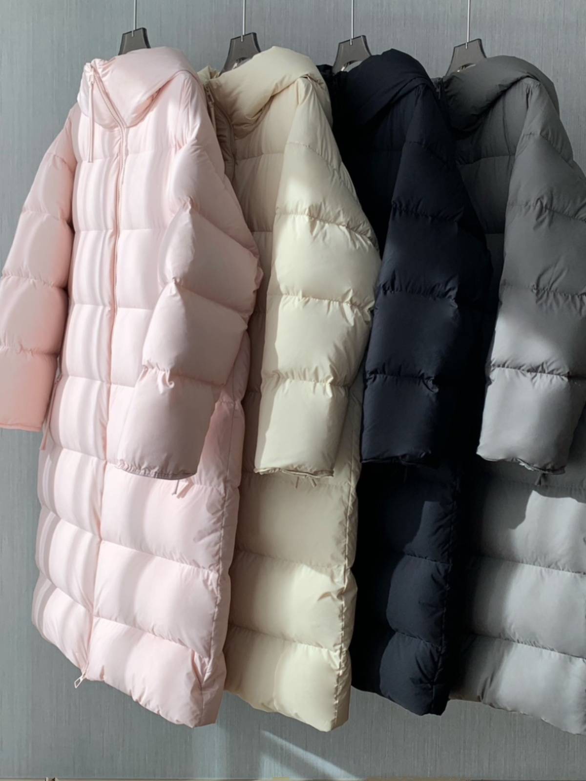 Original exit end goods ultra -light white goose down loose warm jacket female winter long versatile hooded down jacket