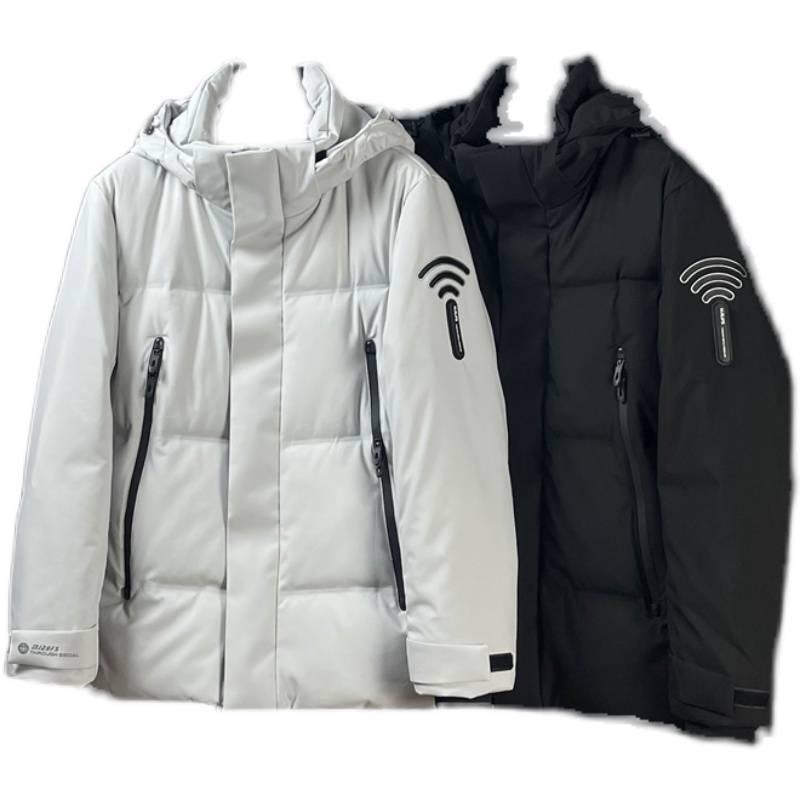 Thickened and warm -cold white duck down jacket