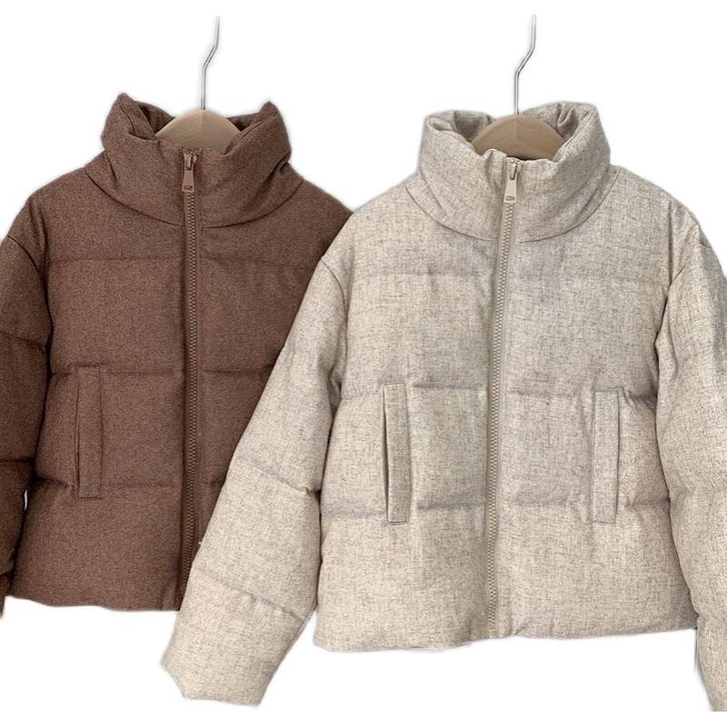 Good quality!Miss Gentle Sister's temperament ~ Super beautiful warm white duck down loose short bread down jacket winter