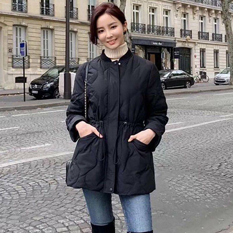 First -line big brand discount cutting label women's clothing tail single cleaning, long light slim down cotton jacket