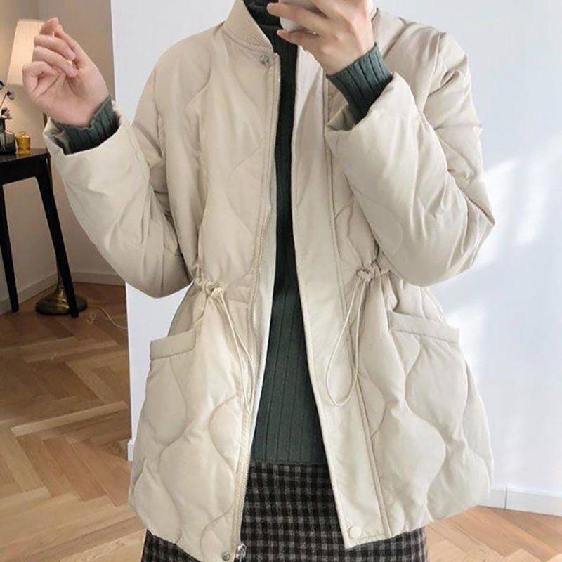 First -line big brand discount cutting label women's clothing tail single cleaning, long light slim down cotton jacket
