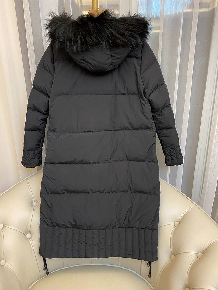 Real Mao Ling Mid -length single zipper casual down jacket
