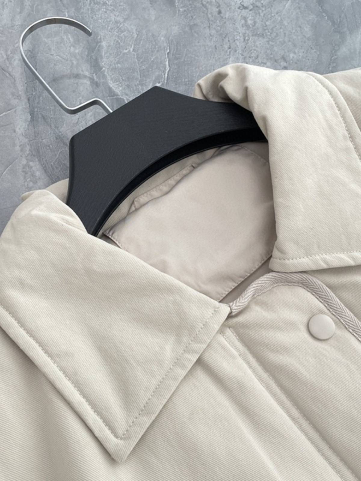 Japanese solid color simplicity workers style down jacket
