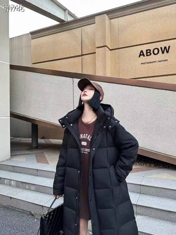 Large quilts over knee -knee white duck down down jacket winter