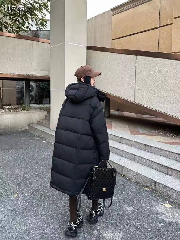 Large quilts over knee -knee white duck down down jacket winter