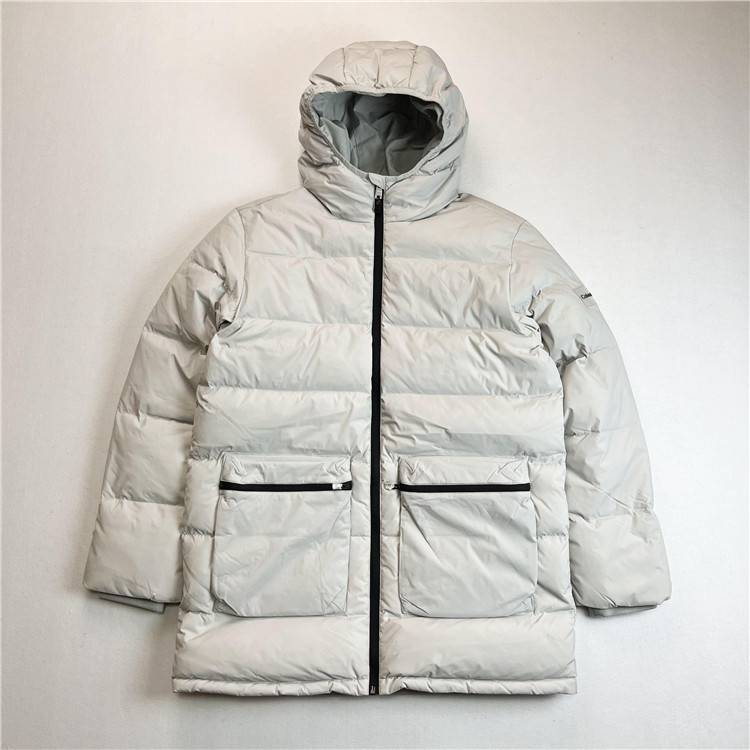 Model men's hooded mid -length down jacket m breasts 116 C059