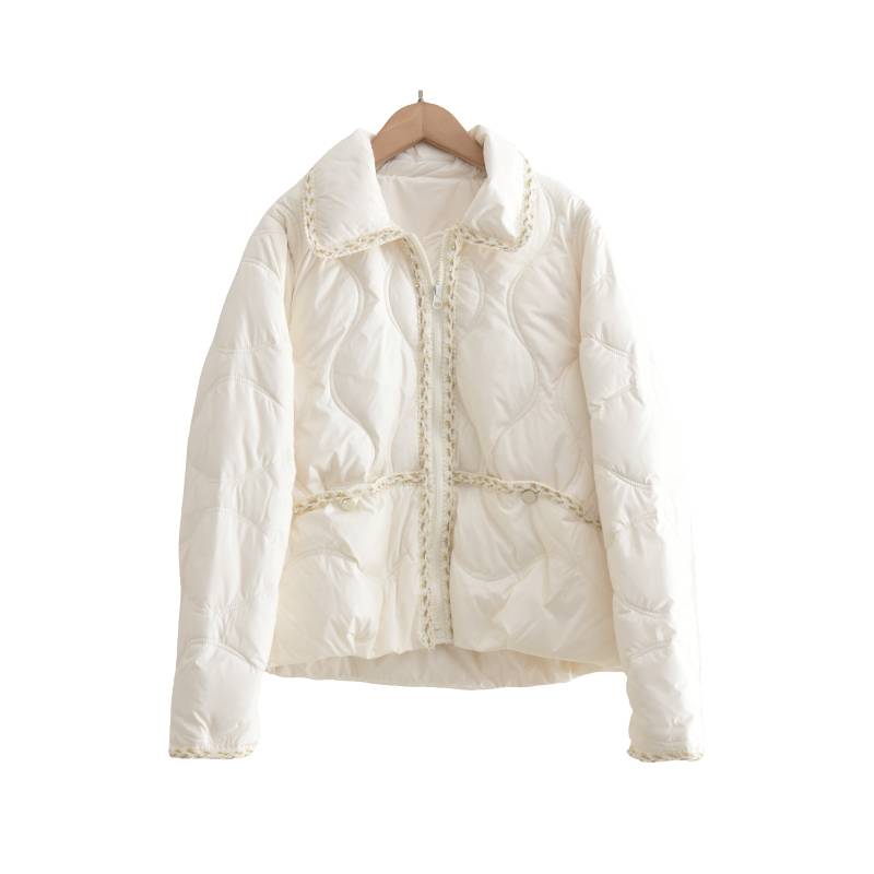 Small rice white warm down jacket jacket