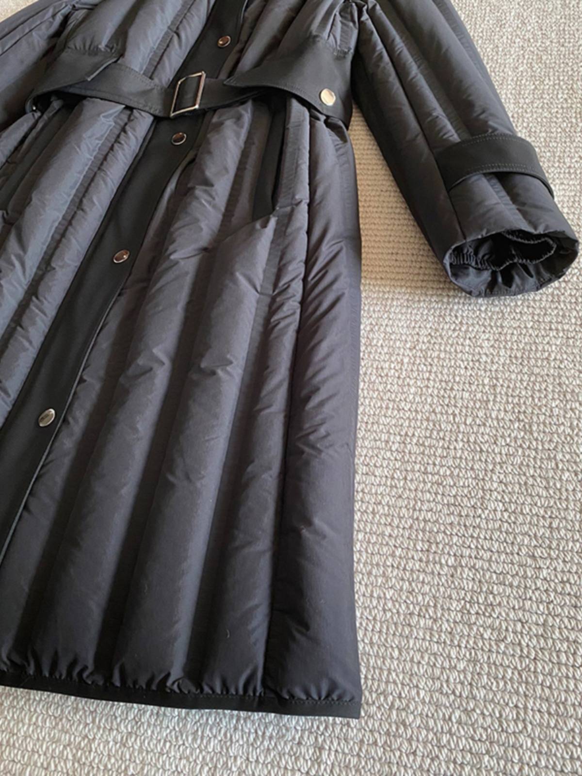 Goosedo down jacket female medium long 2023 new waistband over knee thick winter jacket