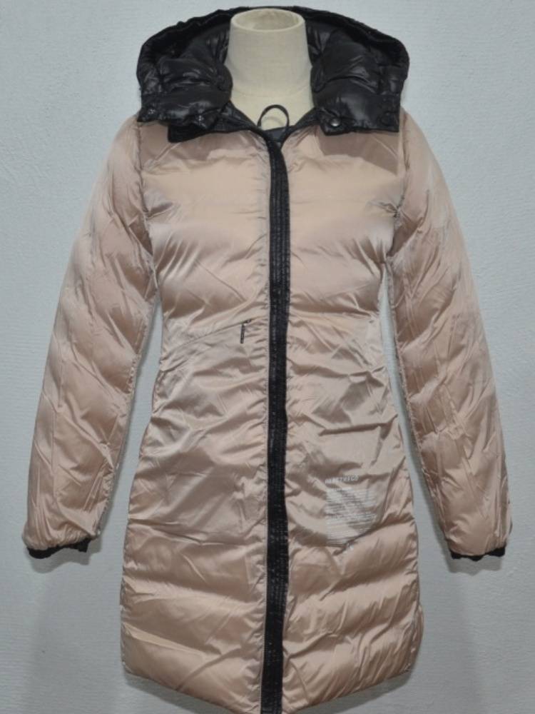 Sanjiao commuting nylon medium long model can take off the hat down jacket