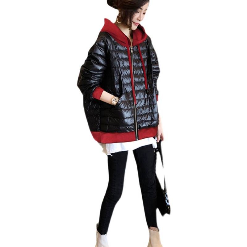 Lightweight hooded down cotton jacket