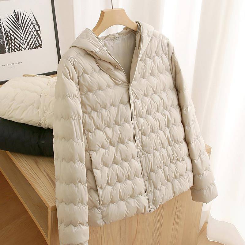 Clearance cargo picking up the leak tail cutting the label women's big brand of the original stack of the hooded white goose down cotton clothes outer jacket