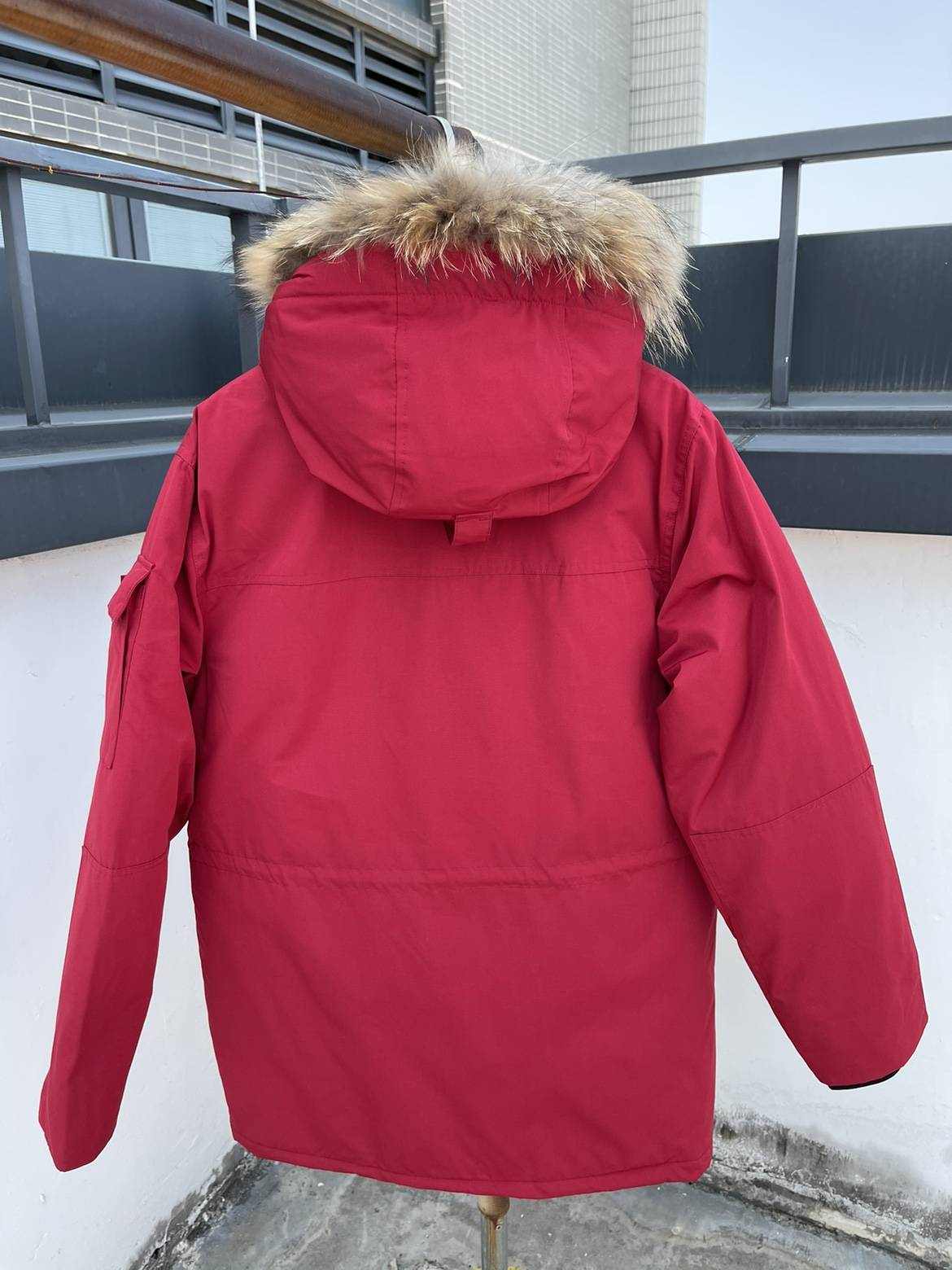 Men's outdoor mid -length goose velvet true hair thickened down jacket Goose double