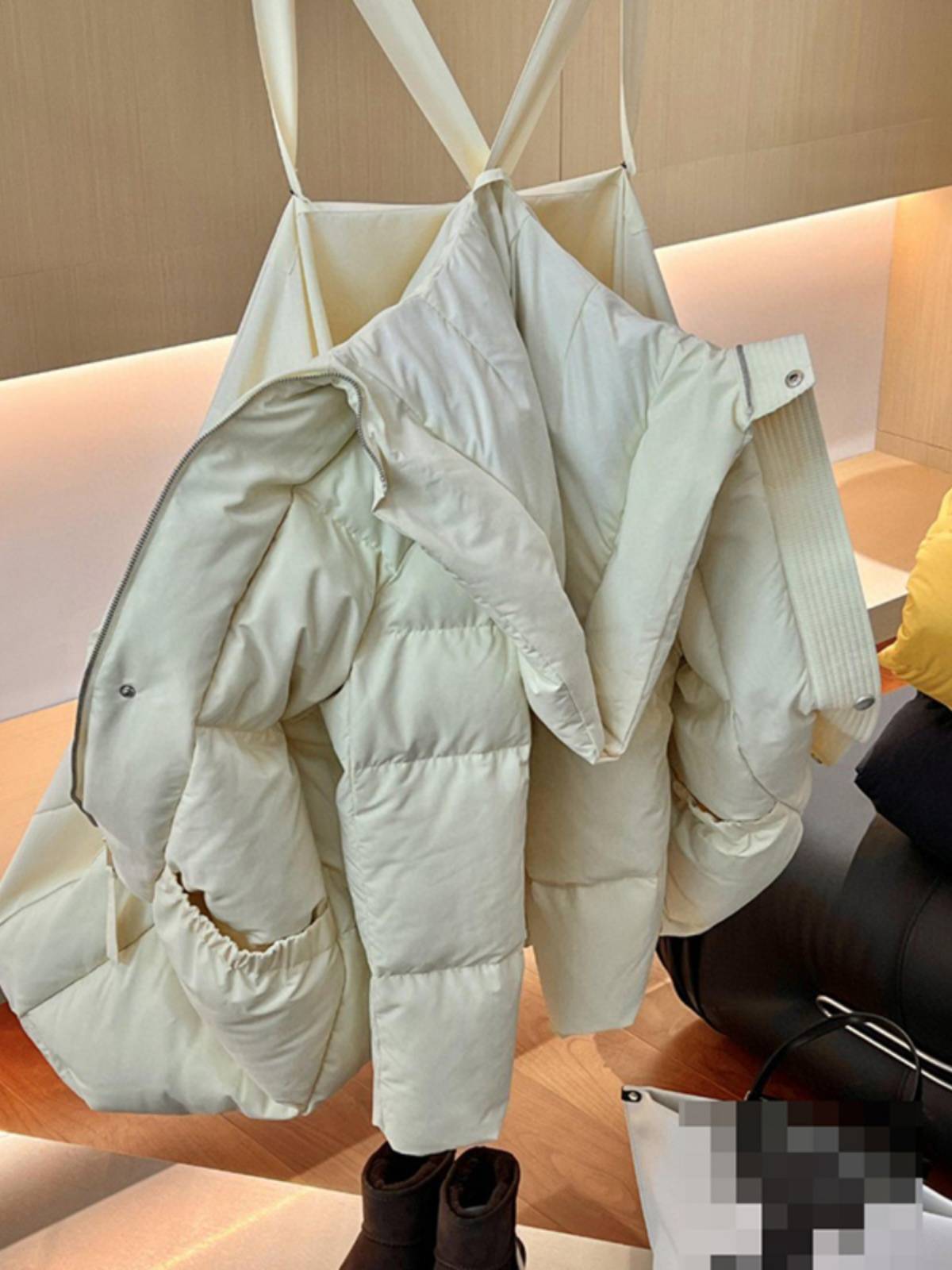 23 New product hooded long ladies down jacket warm light puffy goose down jacket