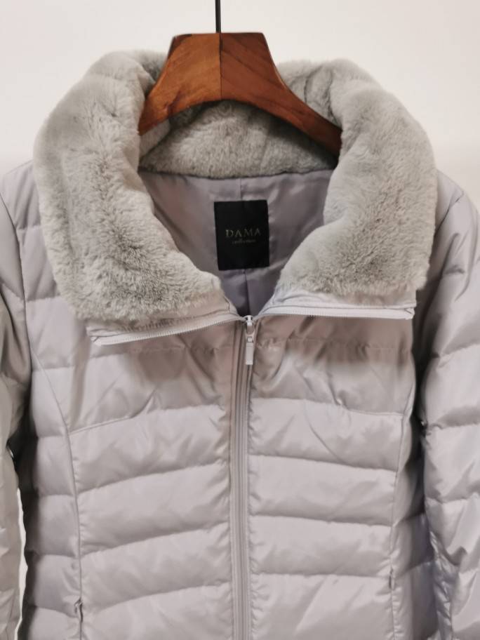 Y single Japanese brand D*a*m*a hairy collar small A -line long down jacket